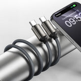 Recci RS45CC Type-C to Type-C PD 100W Örgü Tasarımlı Hızlı Şarj Özellikli Data ve Şarj Kablosu 1M