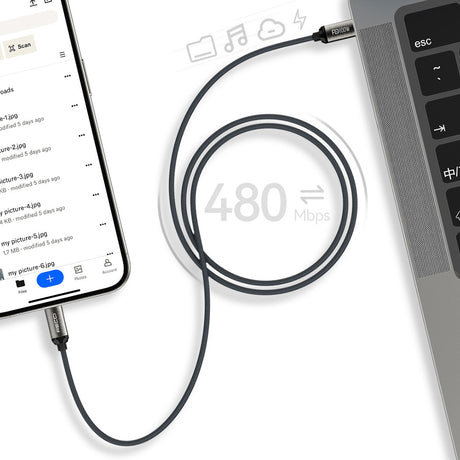 Recci RS45CC Type-C to Type-C PD 100W Örgü Tasarımlı Hızlı Şarj Özellikli Data ve Şarj Kablosu 1M