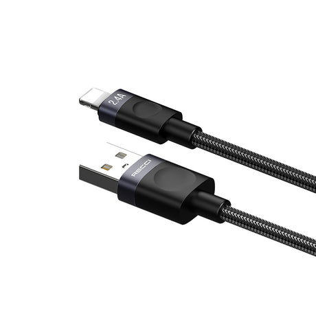 Recci RS50L USB-A to Lightning Örgü Tasarımlı Hızlı Şarj Özellikli Data ve Şarj Kablosu 1M