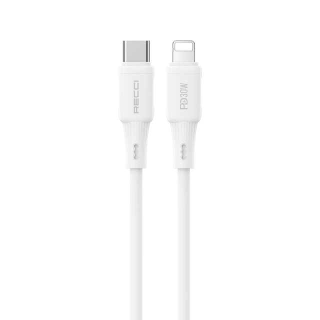 Recci RS52CL Type-C to Lightning PD Hızlı Şarj Özellikli Data ve Şarj Kablosu 30W 1M
