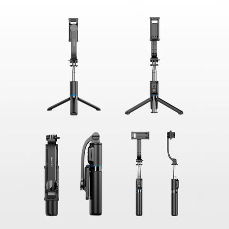 ​Recci RSS-W03 Bluetooth 5.0 Uzaktan Kumandalı Çok Fonksiyonlu Selfie Çubuğu