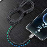 Recci RTC-P08CC Type-C to Type-C PD 100W 5A Hızlı Şarj Naylon Örgü Tasarım Şarj ve Data Kablosu 1.5M