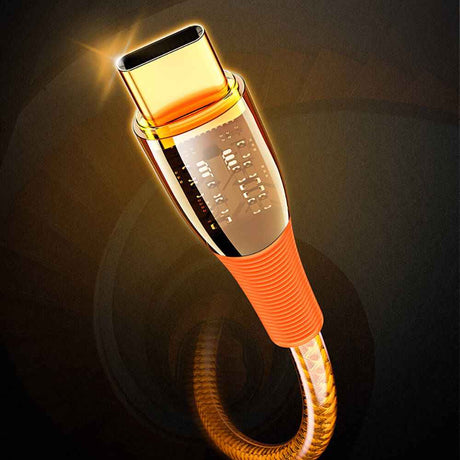 Recci RTC-P19C Amber Serisi USB-A to Type-C 6A Şeffaf Tasarım Şarj ve Data Kablosu 1.5M