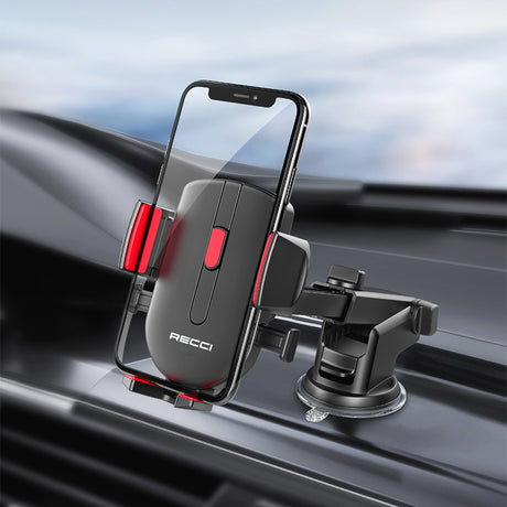 Recci RZ02 Otomatik Mekanizmalı Uzatılabilir Teleskopik Vantuzlu Tasarım Araç Telefon Tutucu