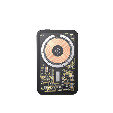 Recci W07 Şeffaf Tasarım Standlı 15W M-safe Şarj Özellikli 20W PD Hızlı Şarj Powerbank 5000mAh