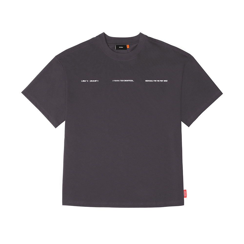 Skinarma Cypher Kısa Kollu Oversize Unisex Bisiklet Yaka Mor Tişört