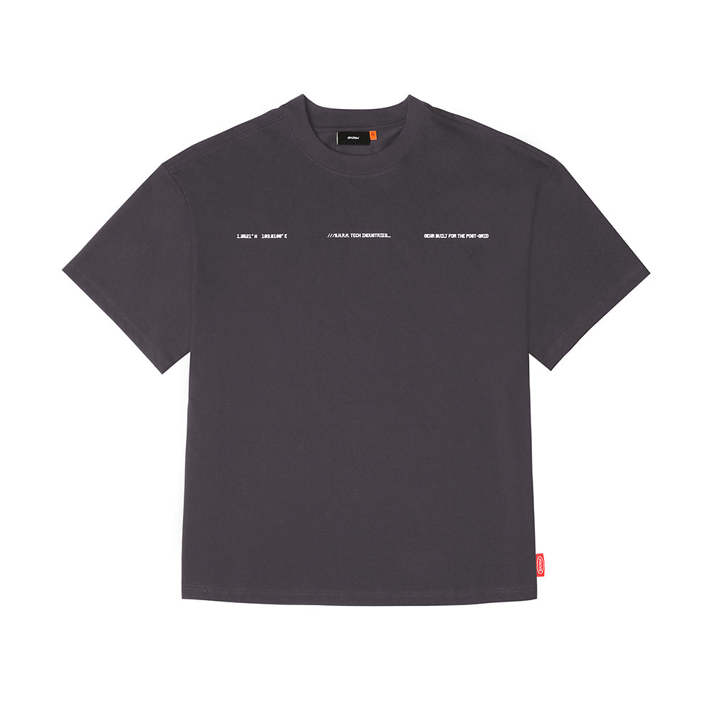 Skinarma Cypher Kısa Kollu Oversize Unisex Bisiklet Yaka Mor Tişört