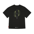 Skinarma Cypher Kısa Kollu Oversize Unisex Bisiklet Yaka Siyah Tişört