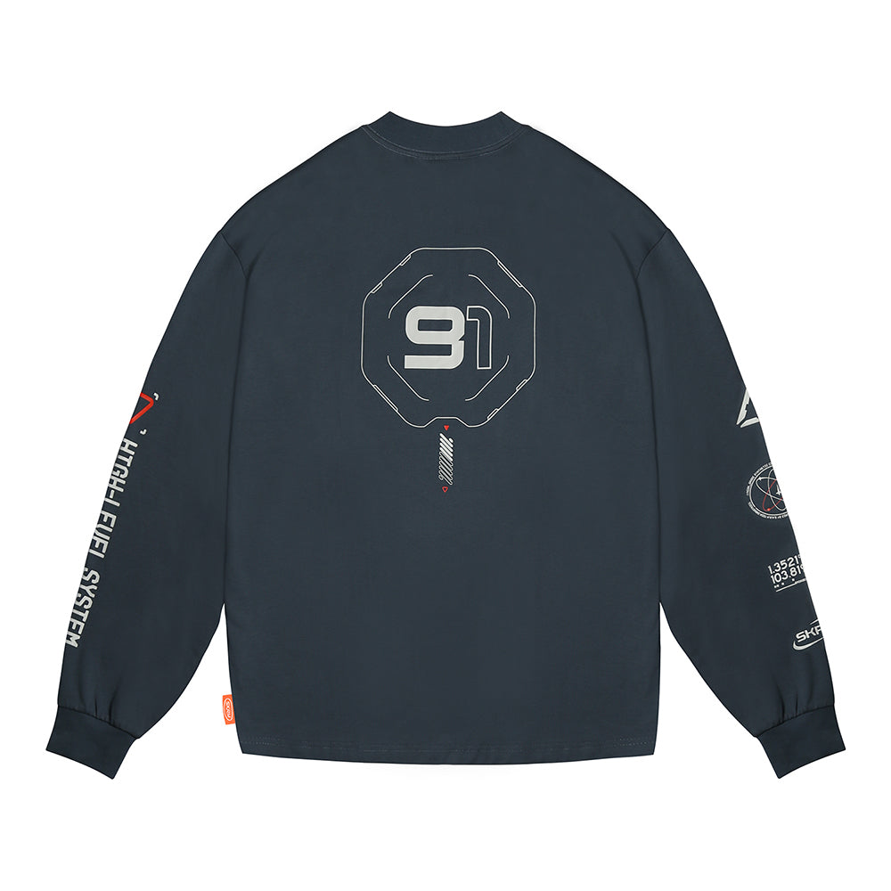 Skinarma Neptune Uzun Kollu Oversize Unisex Bisiklet Yaka Lacivert Sweatshirt