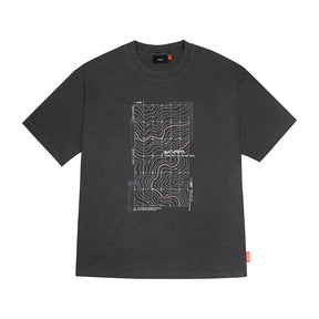 Skinarma Sonar Kısa Kollu Oversize Unisex Bisiklet Yaka Gri Tişört