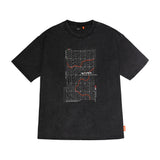 Skinarma Sonar Kısa Kollu Oversize Unisex Bisiklet Yaka Siyah Tişört
