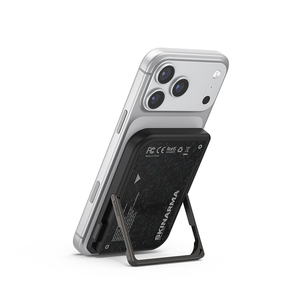 Skinarma Vektor Kablosuz ve PD Hızlı Şarj Özellikli Metal Standlı Taşınabilir Powerbank 15W 5000mAh