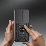 Tecno Camon 40 4G Kılıf Magnetik Standlı Kamera Korumalı Zore Sürgülü Vega Kapak