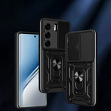 Tecno Camon 40 Pro 4G Kılıf Magnetik Standlı Kamera Korumalı Zore Sürgülü Vega Kapak