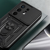 Tecno Camon 50 Kılıf Magnetik Standlı Kamera Korumalı Zore Sürgülü Vega Kapak
