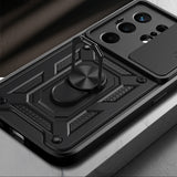 Tecno Camon 50 Kılıf Magnetik Standlı Kamera Korumalı Zore Sürgülü Vega Kapak