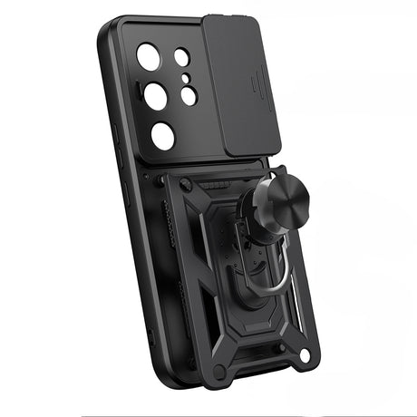 Tecno Camon 50 Kılıf Magnetik Standlı Kamera Korumalı Zore Sürgülü Vega Kapak