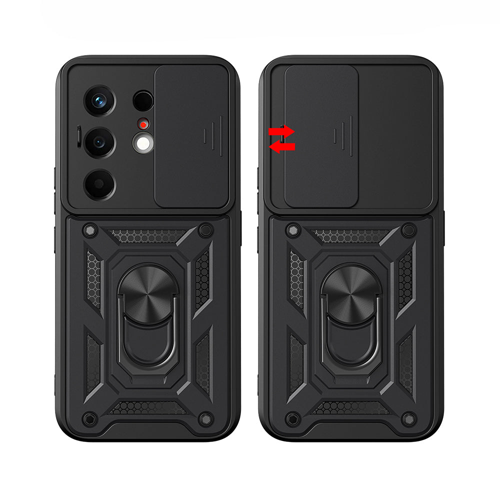 Tecno Camon 50 Kılıf Magnetik Standlı Kamera Korumalı Zore Sürgülü Vega Kapak