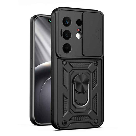Tecno Camon 50 Kılıf Magnetik Standlı Kamera Korumalı Zore Sürgülü Vega Kapak