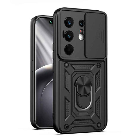 Tecno Camon 50 Pro Kılıf Magnetik Standlı Kamera Korumalı Zore Sürgülü Vega Kapak
