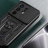 Tecno Camon 50 Pro Kılıf Magnetik Standlı Kamera Korumalı Zore Sürgülü Vega Kapak