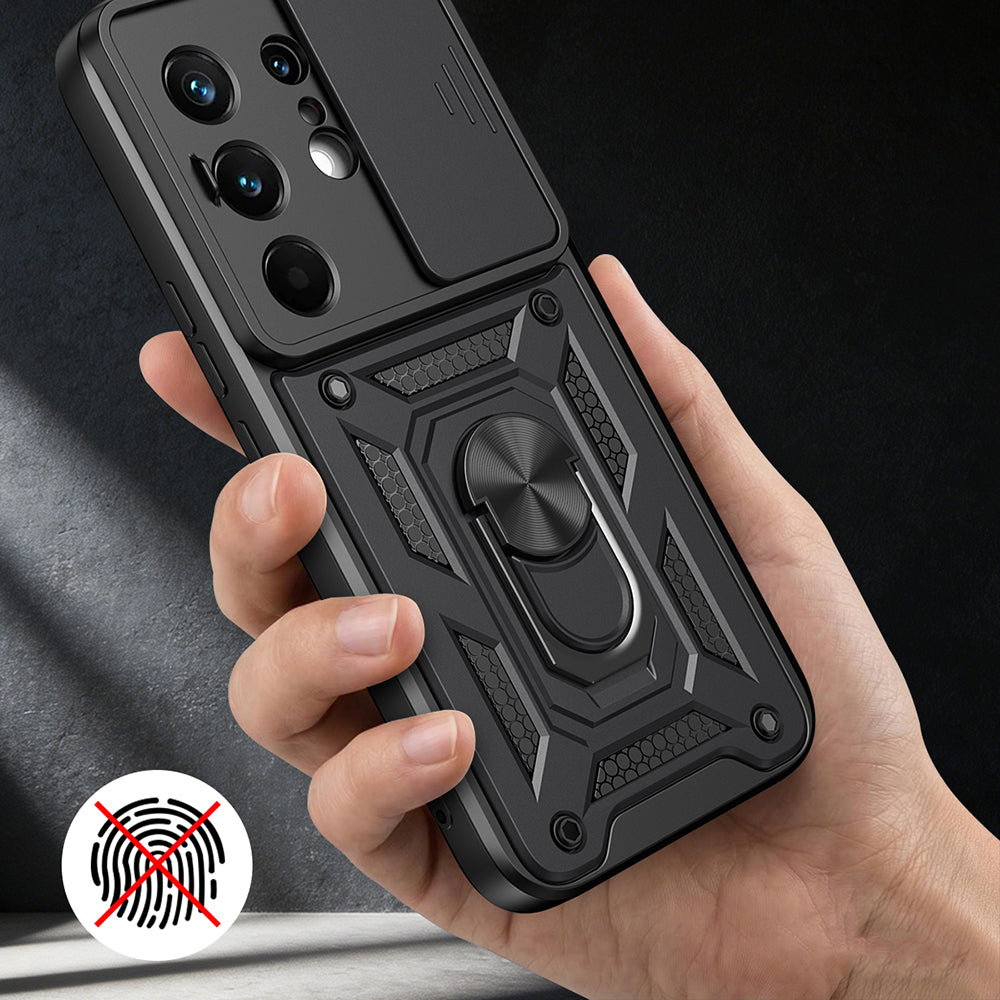 Tecno Camon 50 Pro Kılıf Magnetik Standlı Kamera Korumalı Zore Sürgülü Vega Kapak