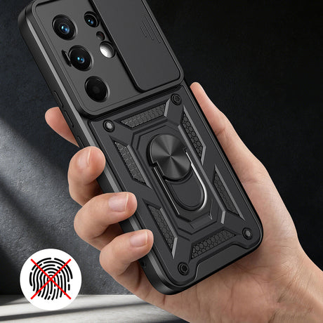 Tecno Camon 50 Pro Kılıf Magnetik Standlı Kamera Korumalı Zore Sürgülü Vega Kapak