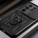 Tecno Camon 50 Pro Kılıf Magnetik Standlı Kamera Korumalı Zore Sürgülü Vega Kapak