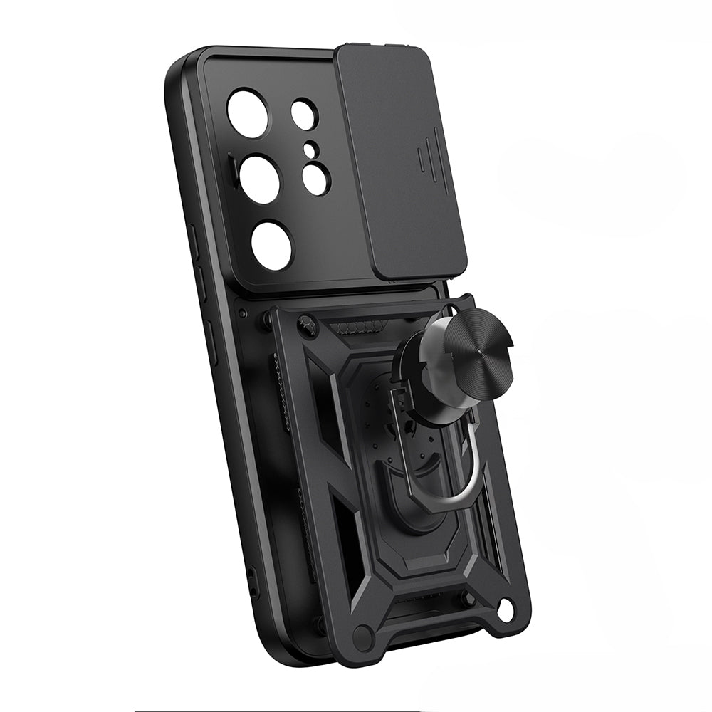 Tecno Camon 50 Pro Kılıf Magnetik Standlı Kamera Korumalı Zore Sürgülü Vega Kapak