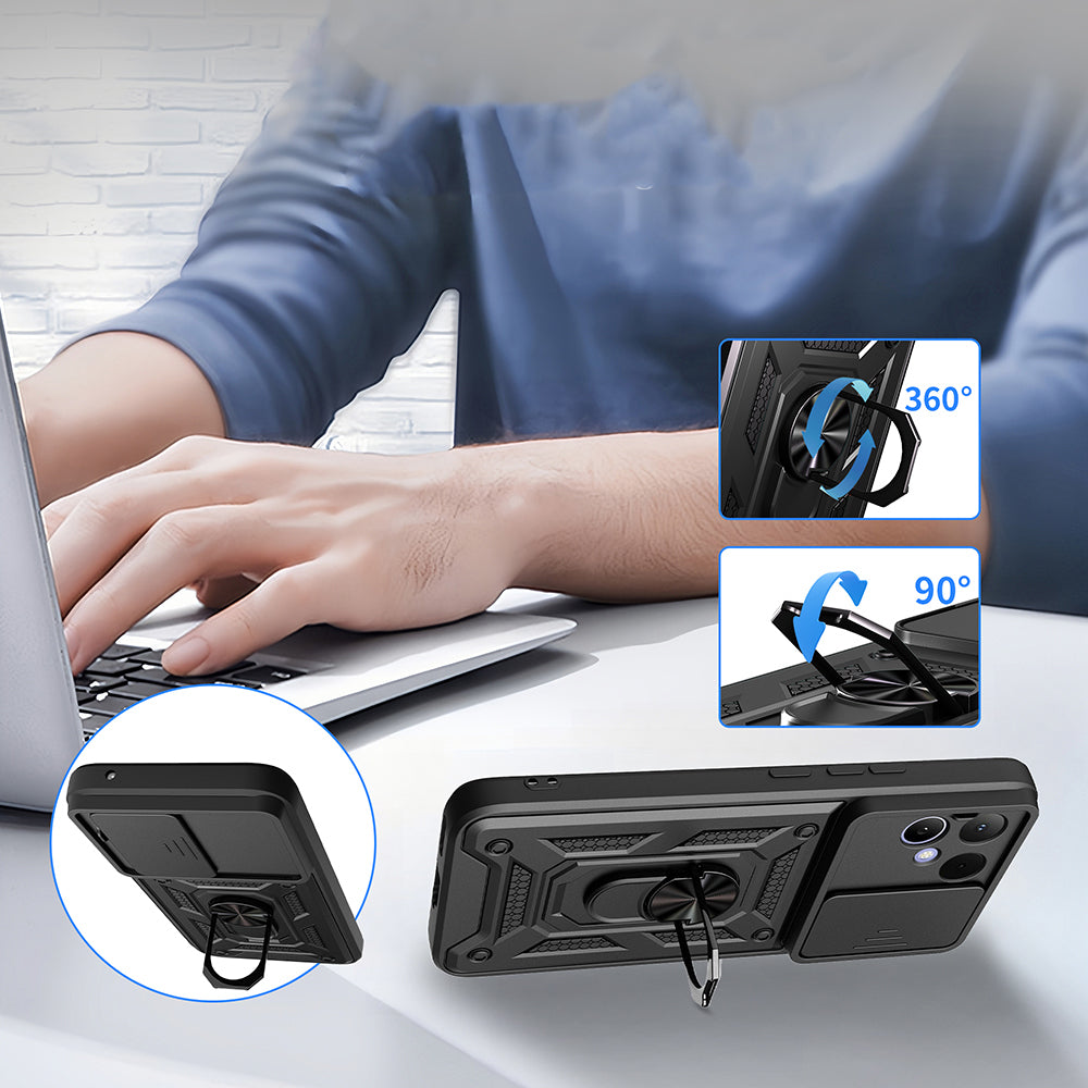 Tecno Pova Curve 2 Kılıf Magnetik Standlı Kamera Korumalı Zore Sürgülü Vega Kapak