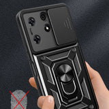 Tecno Spark 10 Pro Kılıf Magnetik Standlı Kamera Korumalı Zore Sürgülü Vega Kapak
