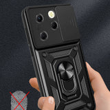 Tecno Spark 20 Pro 4G Kılıf Magnetik Standlı Kamera Korumalı Zore Sürgülü Vega Kapak