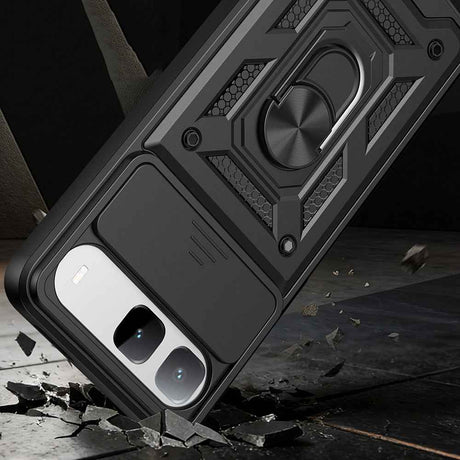 Tecno Spark 40 5G Kılıf Magnetik Standlı Kamera Korumalı Zore Sürgülü Vega Kapak