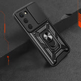 Tecno Spark 40 Pro Kılıf Magnetik Standlı Kamera Korumalı Zore Sürgülü Vega Kapak
