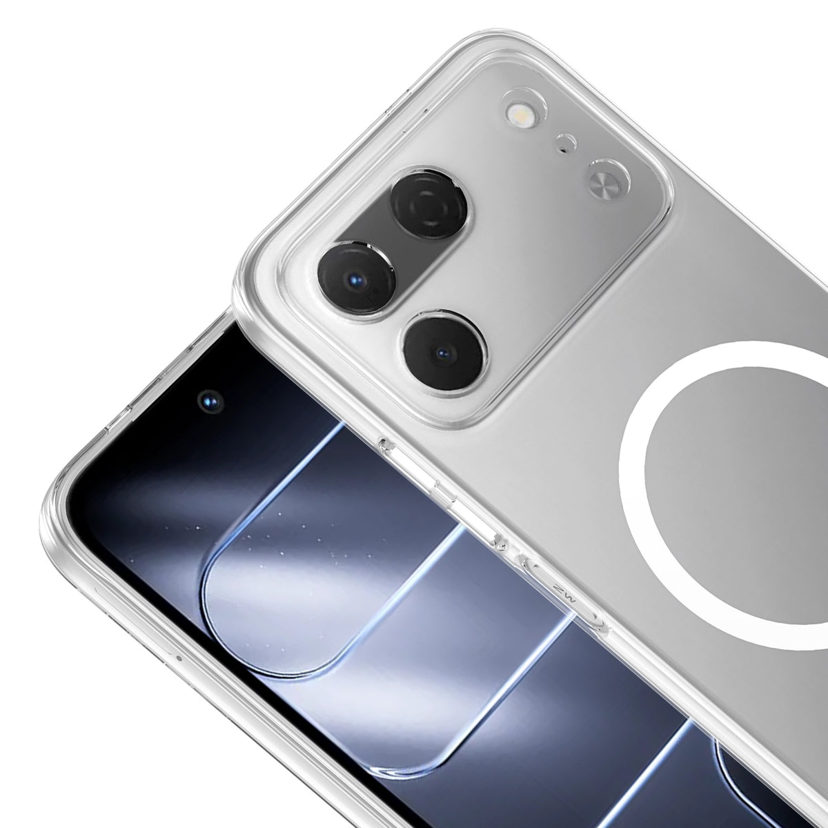 Tecno Spark 50 Pro Kamera Korumalı M-Safe Şarj Özellikli Şeffaf Zore London Sert PC Kapak