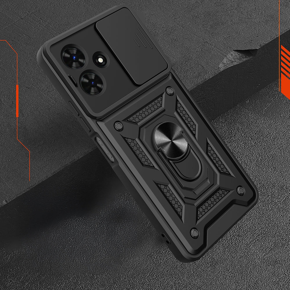 Tecno Spark Go 2 Kılıf Magnetik Standlı Kamera Korumalı Zore Sürgülü Vega Kapak