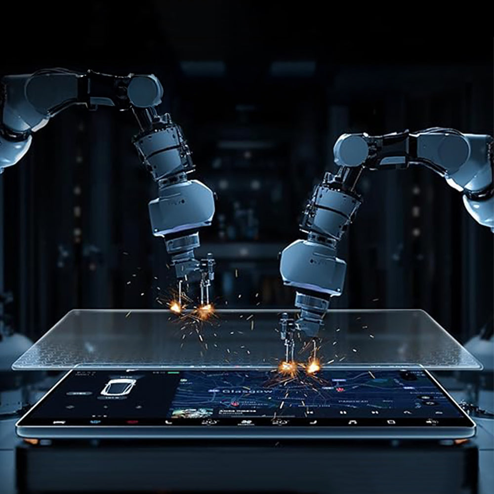 Tesla Yeni Model Y 2in1 Araç Multimedya Ekran Koruyucu Uygulama Aparatlı Zore Premium Mat Temperli Cam Ekran Koruyucu