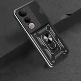 Vivo V50 Lite 4G Kılıf Magnetik Standlı Kamera Korumalı Zore Sürgülü Vega Kapak