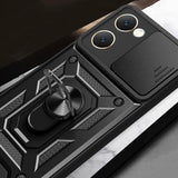 Vivo Y18 Kılıf Magnetik Standlı Kamera Korumalı Zore Sürgülü Vega Kapak