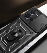 Vivo Y35 Kılıf Magnetik Standlı Kamera Korumalı Zore Sürgülü Vega Kapak