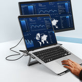Wiwu A821CH 8in1 Hub Bağlantı İstasyonlu Notebook Laptop Standı PD3.0/USB3.0/RJ45 (1000Mbps)/SD/TF/HDMI (4K@30Hz)