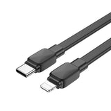Wiwu Bravo Wİ-C004 Yassı Tasarım 20W Hızlı Şarj Özellikli Type-C to Lightning PD Kablo 1M