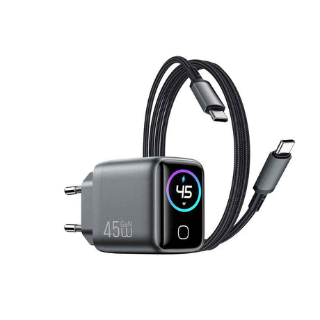 Wiwu CHG500 Voyager Serisi GaN Teknolojili PD/QC TFT Göstergeli Hızlı Şarj Başlığı 45W
