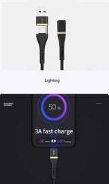 Wiwu ED-105 2 in 1 USB A- Type-C to Lightning Elite Data Kablo