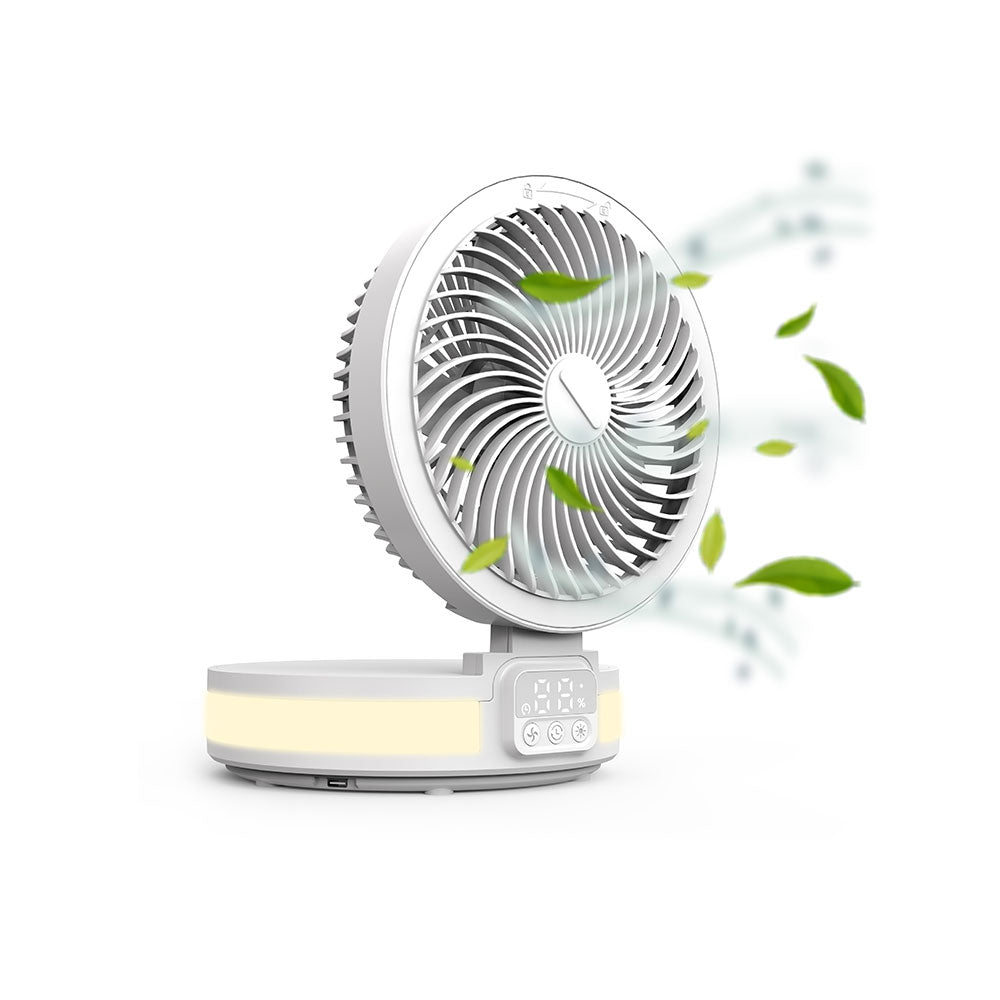 ​Wiwu FS05 Katlanabilir Şarjlı Dijital LED Ekranlı Gece Lambalı Masaüstü Fan