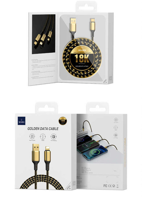 Wiwu Golden Series GD-100 Lightning Data Kablo 1.2M