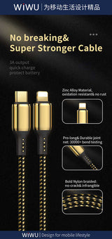 Wiwu Golden Series GD-103 Lightning To PD Data Kablo 1.2M