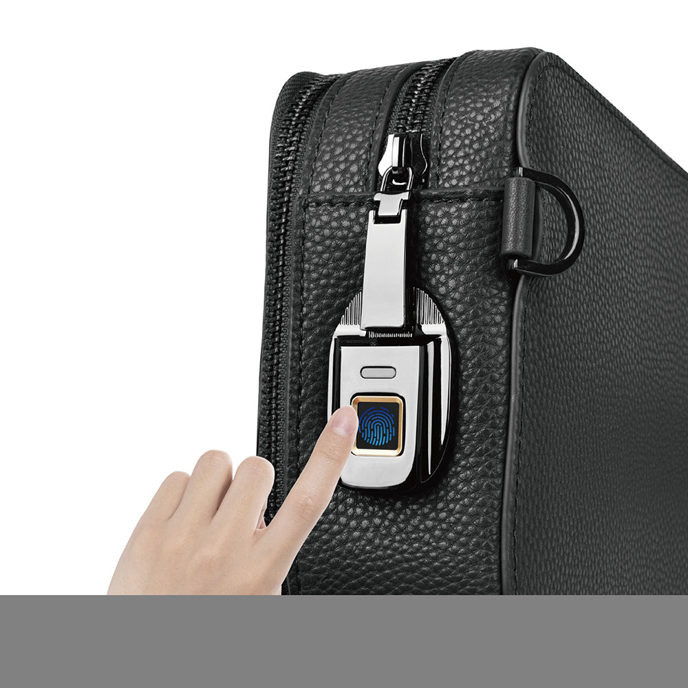 Wiwu Master Genuie Leather Serisi Parmak İzi Kilitli Çok Fonksiyonlu Deri Çapraz Vücut Çantası