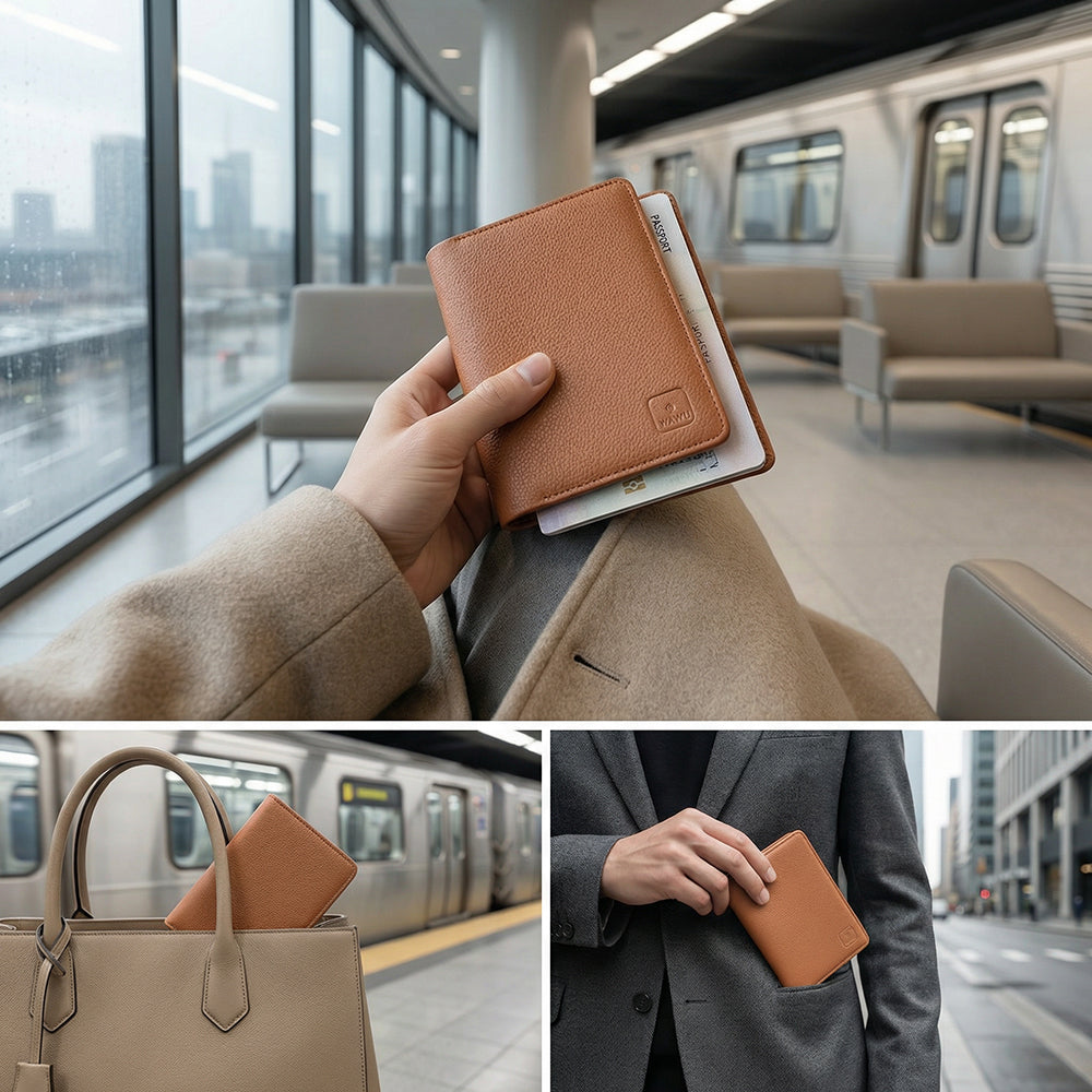 Wiwu Master Passport Wallet Pasaport RFID Özellikli Kart ve Sim Bölmeli PU Deri Cüzdan