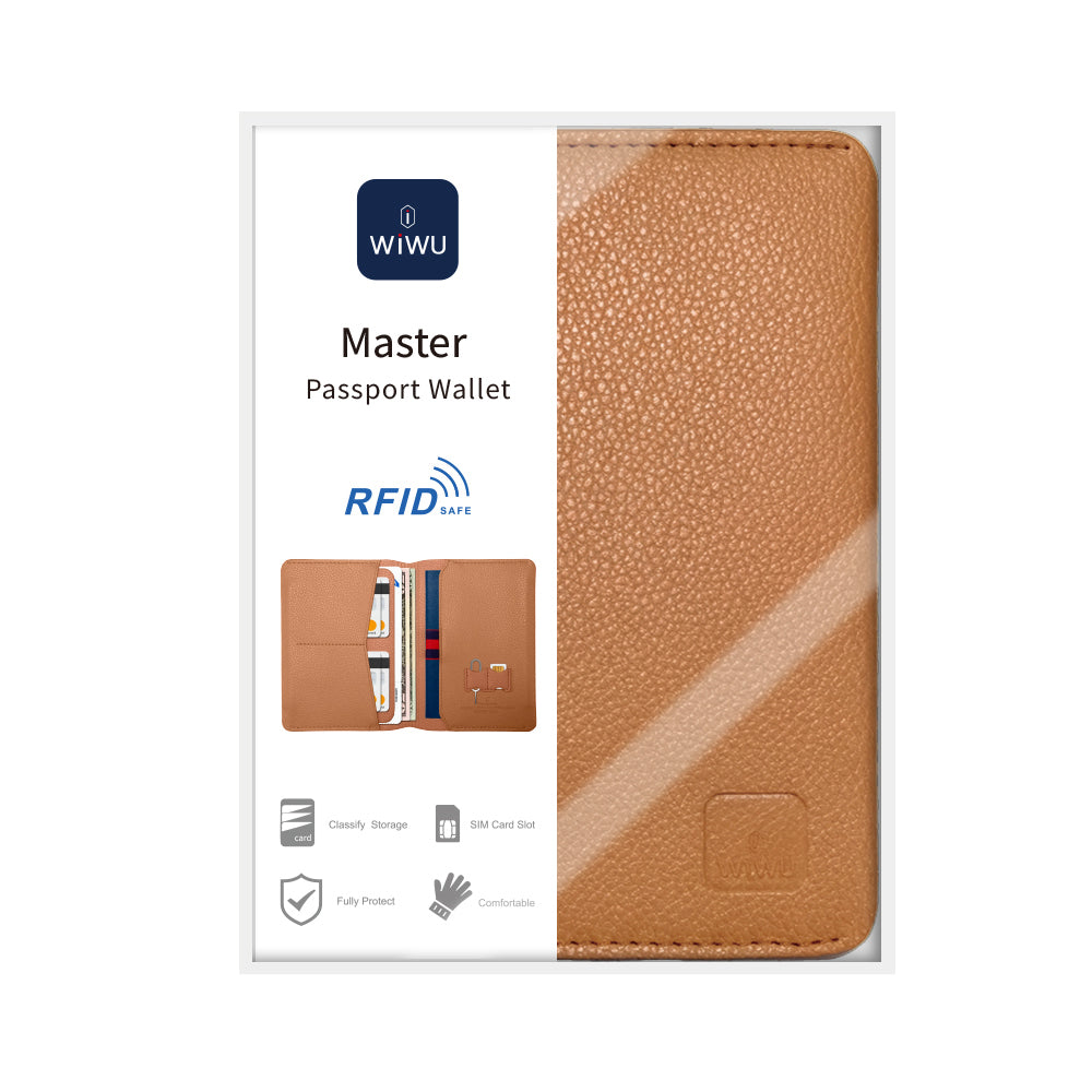 Wiwu Master Passport Wallet Pasaport RFID Özellikli Kart ve Sim Bölmeli PU Deri Cüzdan